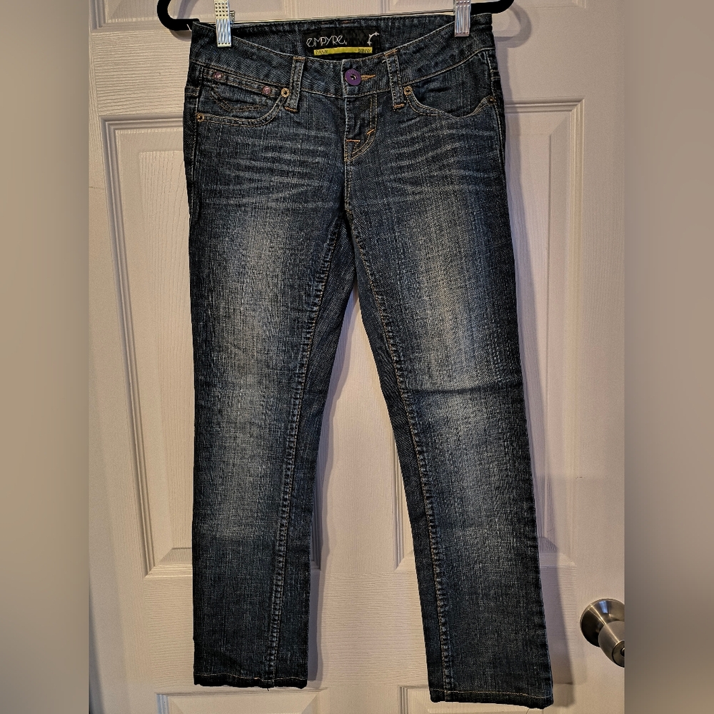 Empyre Raven Skinny Sz 0 Straight Leg Women's Blue Jeans